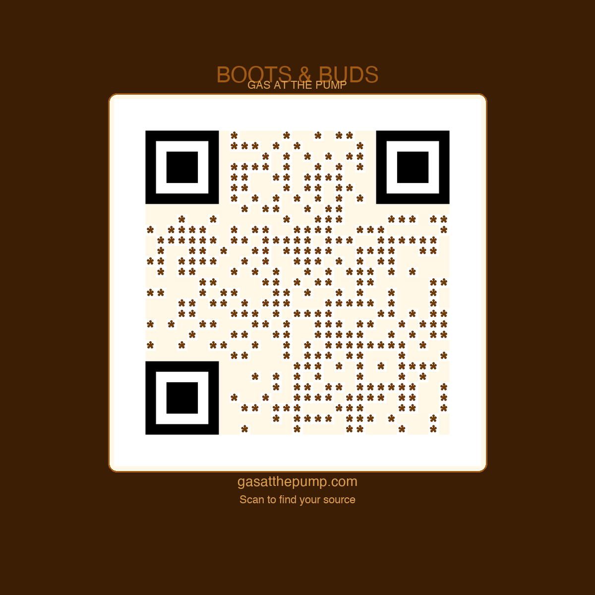 Boots & Buds QR sticker