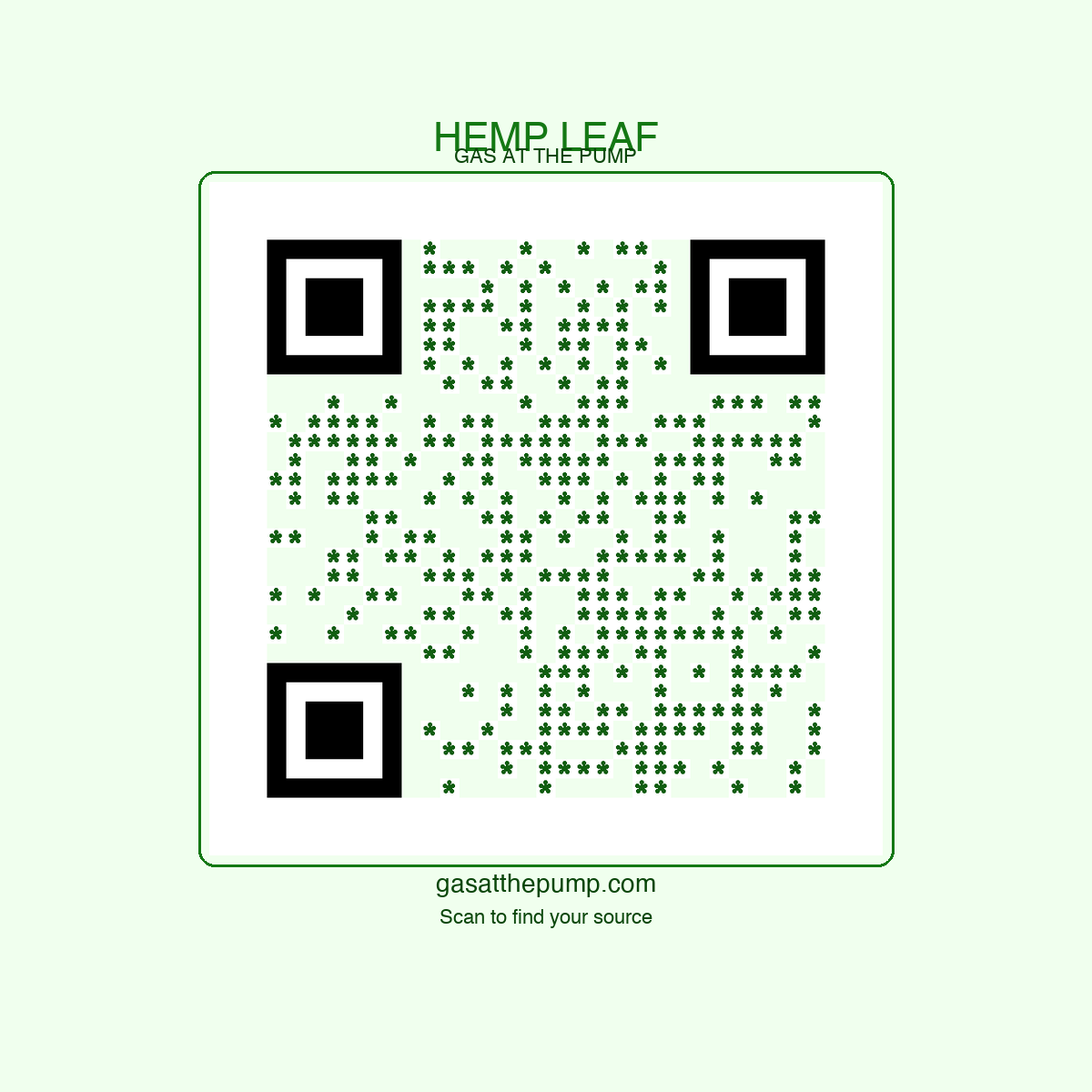 Hemp Leaf green QR sticker