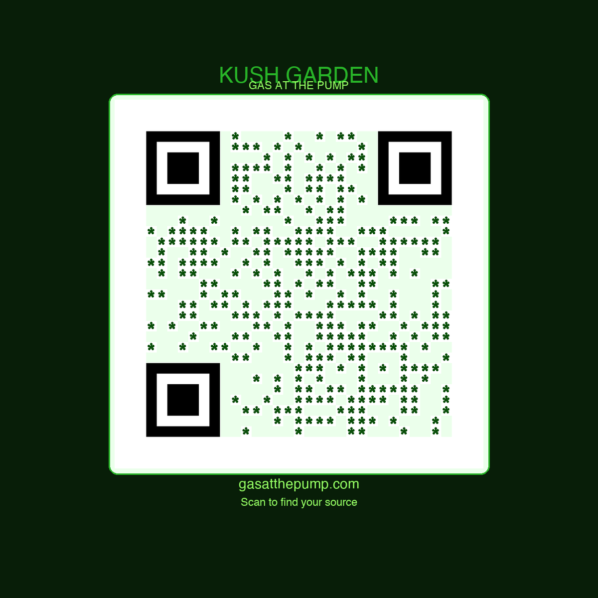 Kush Garden QR sticker