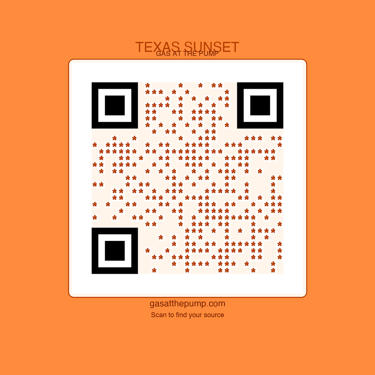 Texas Sunset QR sticker
