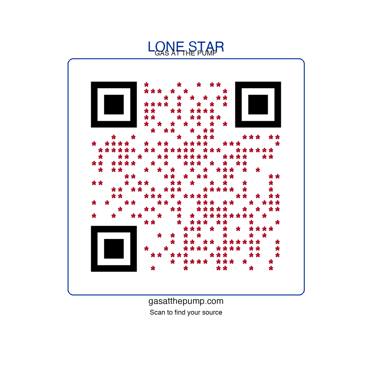 Lone Star Texas QR sticker